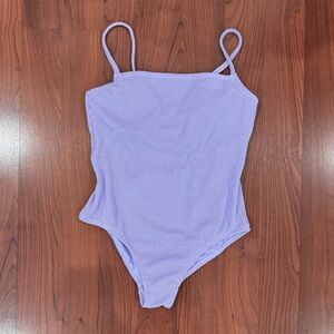 Kona Sol Lilac Ribbed One-Piece Swimsuit size XL